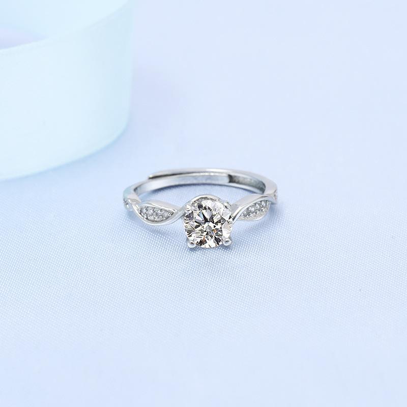 925 Sterling Silver Fashion Versatile Newwall Four-claw Zircon Ring Birthday Party Anniversary Gift Daily Wear