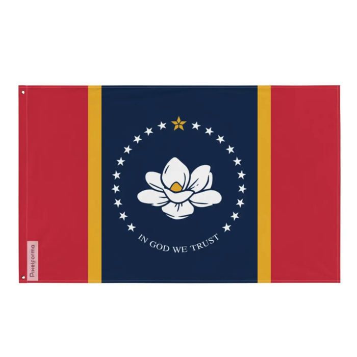 Drapeau - Mississippi - 90 x 150 cm - Polyester - Impression recto/verso - Œillets en fer