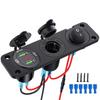 12V Cigarette Lighter Socket 3 in 1 Waterproof Car Dual QC3.0 USB Outlet Panel for RV Marine Boat Power Socket Charger Socket