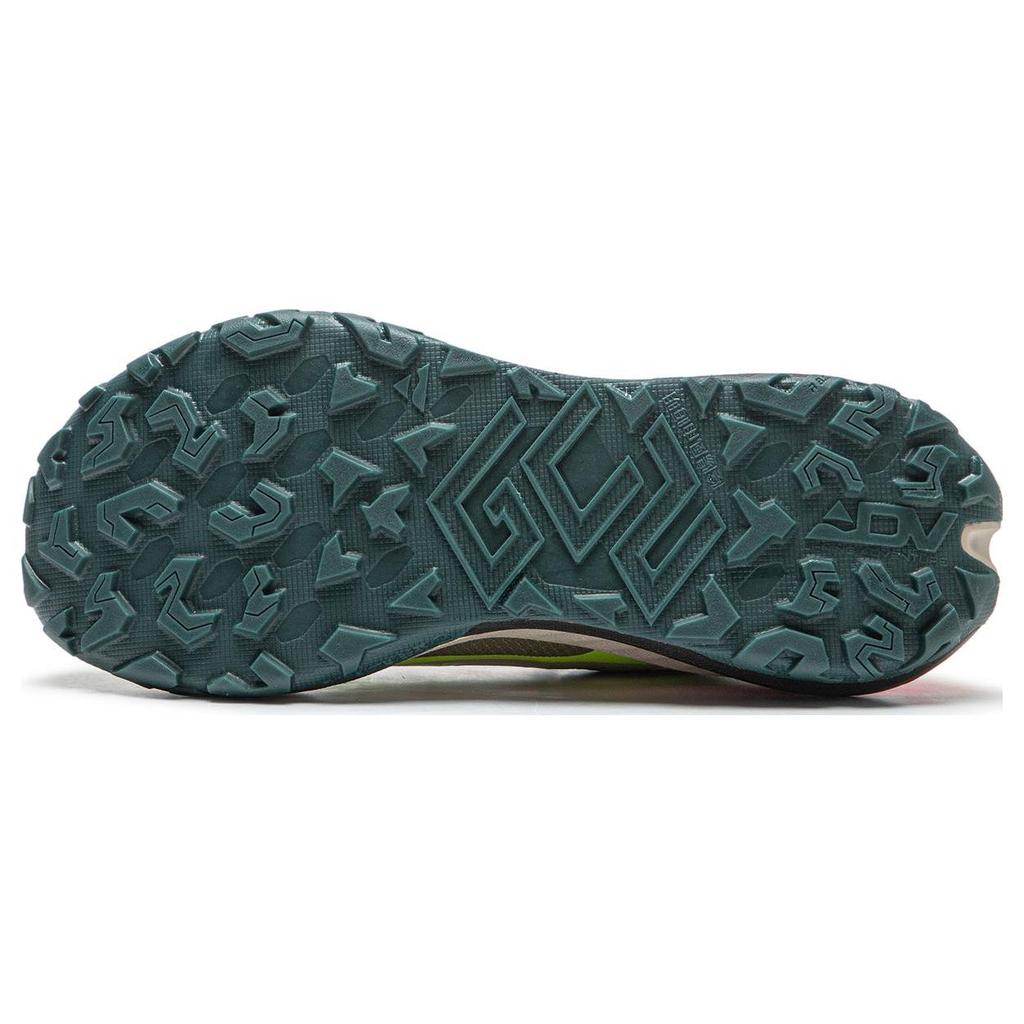 Li Ning Cushioning Slip Resistant Abrasion Resistant Low top Trail Running Shoes Women's Green Yellow ARNT004-6