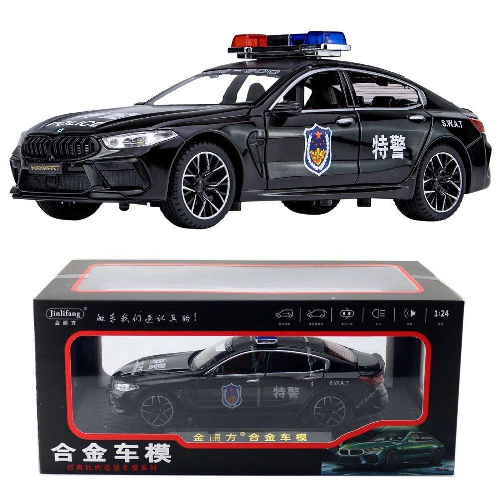 Alloy Police Mh8 Car Model With Acousto Optic Design For Gift Children