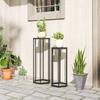 Set of 2 Plant Stands for Indoor and Outdoor Use, Hexagonal Metal Flower Pot Holders for Garden, Patio, Balcony