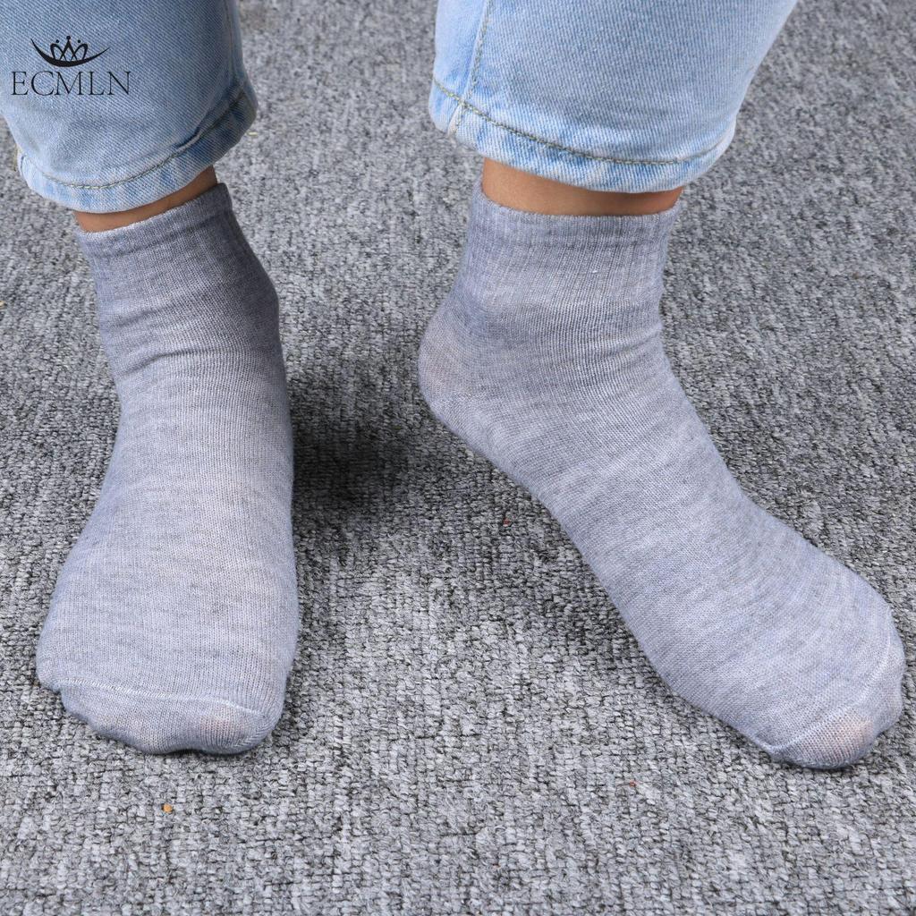Șosete de primăvară și vară ieftine pentru bărbați, cu tuburi mijlocii, negru/alb/gri, de culoare uni, sport, care absorb transpirația și respirabili.
