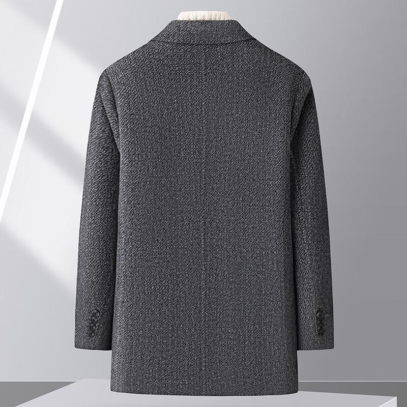 FAPAI Men's Merino Wool Blend Mid-Length Winter Coat