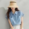 Inman Elegant Flutter Sleeve Short Sleeve Shirt