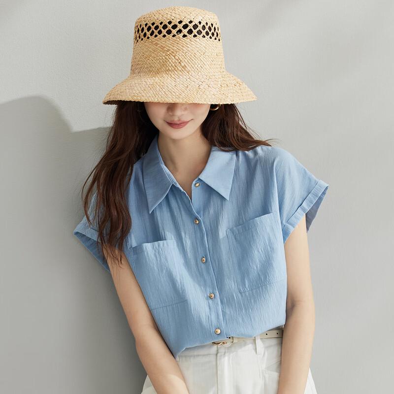 Inman Elegant Flutter Sleeve Short Sleeve Shirt