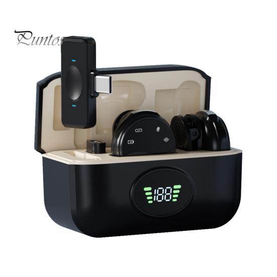 

Бездротовий петличний мікрофон Шумозаглушення Надзвичайно чистий звукознімач Мікрофони з петличним записом на 360 градусів кавовий/чорний