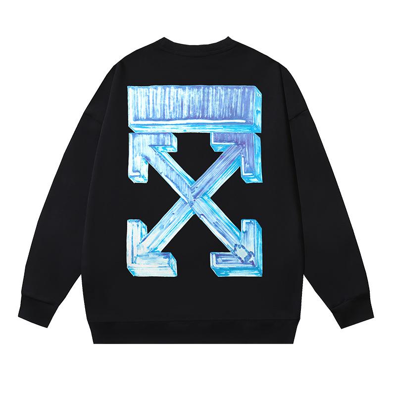 1236 Off-White 2026 Herbst und Winter Neu OW Dreidimensionales Quadratpfeilmuster Herren und Damen Rundhals-Hoodie