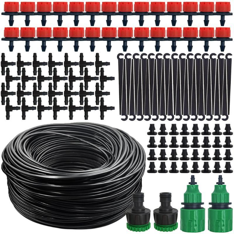 Outdoor Cooling Mist Irrigation System 5-50M with Brass Atomizer Nozzles for Trampoline Patio Summer Heat Relief
