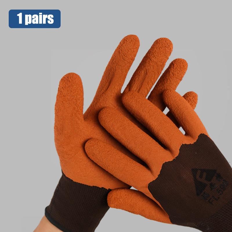 1 pár zimních teplých pneumatik guma odolná proti opotřebení protiskluzové pracovní rukavice nitrilové rukavice konstrukce zahradnické rukavice