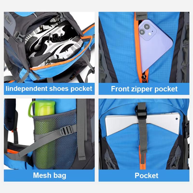 70L Camping Backpack Travel Bag Climbing Men Women Hiking Trekking Bag Outdoor Mountaineering Sports Bags Hydration Luggage Pack