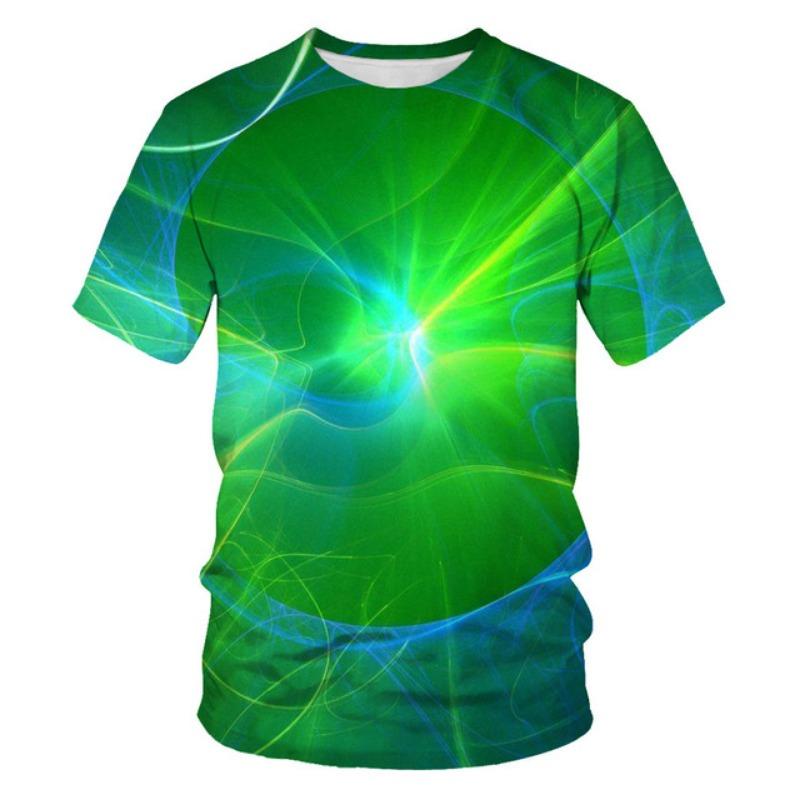 Summer Fashion Colour Light Spectrum Men T-shirt New Casual Printing Fun Tees Trend Personality Leisure O-neck Short Sleeve Tops