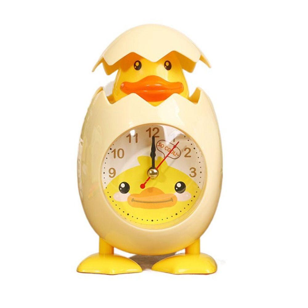 Cartoon Eggshell Alarm Clock Plastic Mini Clock Creative Bell Alarm Clocks  Bedside