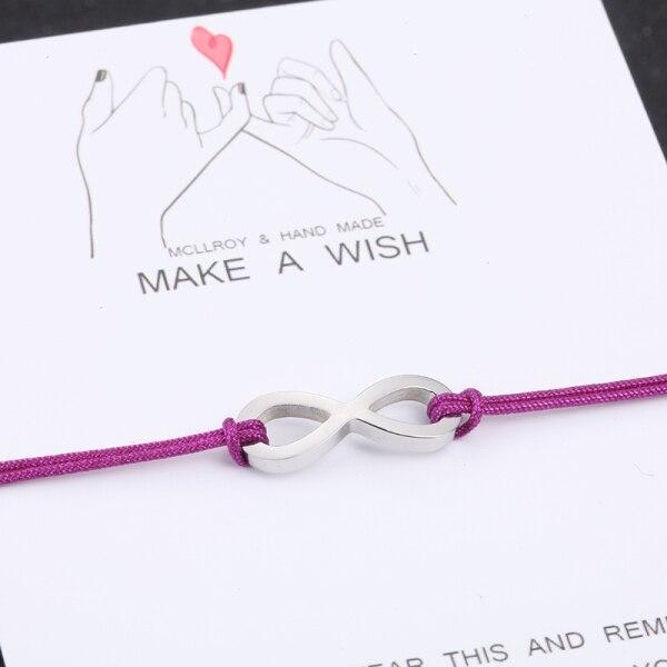 Couples Red Bracelets Women Stainless Steel Beads Infinite Love Black Rope Bracelet Women Weaving Adjust Bracelet For Women Gift