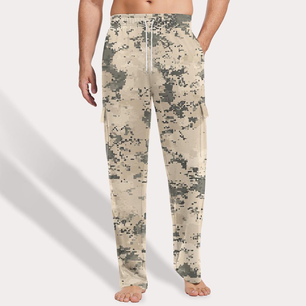 Herren Locker Lässige Mehrfach-Taschen Arbeitshose, Jugendliche Stretch-Taille Kordelzug Hose