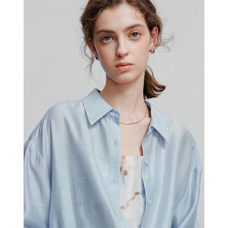 Chuyu Women's Lyocell Acetate Long Sleeve Shirt with Back Slit