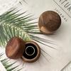 Wood Ring Box Wedding Proposal Engagement Round Wood Ring Box Jewelry Storage Box Portable Solid Wood Ring Box