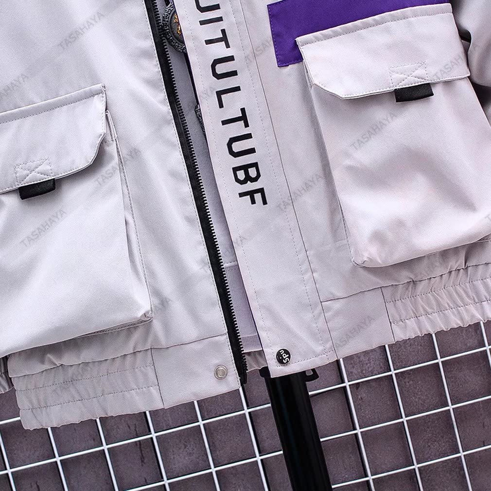 Tasahaya Men's Winter Hoodie, Hip Hop Streetwear, Harajuku Style, Full Zip, Windproof, Lightweight, Casual (8XL, Black)