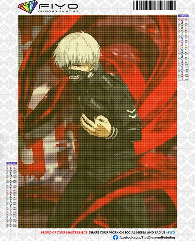 DIY 5D Diamant Malerei Tokyo Ghoul Anime Volle Mosaik Diamant Stickerei Bild Strass Kreuz Stich Kits Wohnkultur cuadros