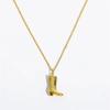 316 Stainless Steel Waterproof Denim Boots Pendant Necklace Cool Cowgirl Cowboy Boot Hat 18K Gold Plated Collar Necklaces Gifts