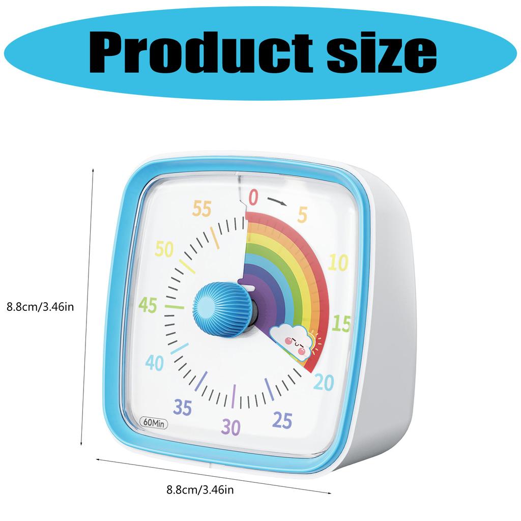Mini Temporizator Electronic cu Cadran Curcubeu Colorat Dispozitiv de Gestionare a Timpului Funcționare Silențioasă Instrument Temporizator pentru Copii și Adulți