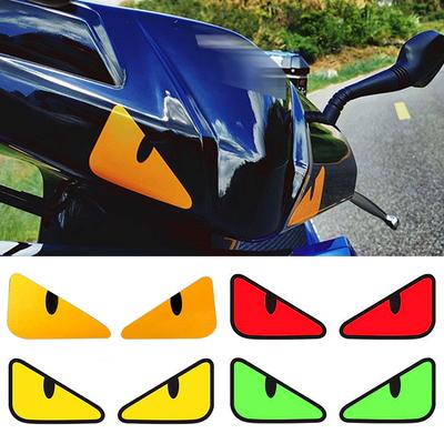 2 Stück Motorrad Teufelsauge Aufkleber Wasserdichter Helmaufkleber für Motorrad Auto Fenster Karosserie Dekoration Aufkleber Abziehbilder Vinyl