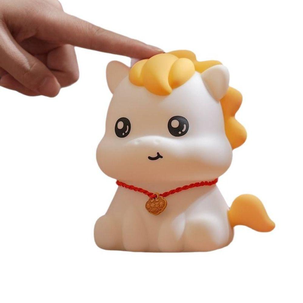 Silicone Material Pony Night Light Touch Control Atmosphere Light Eye-Caring Lamp  Children's Room