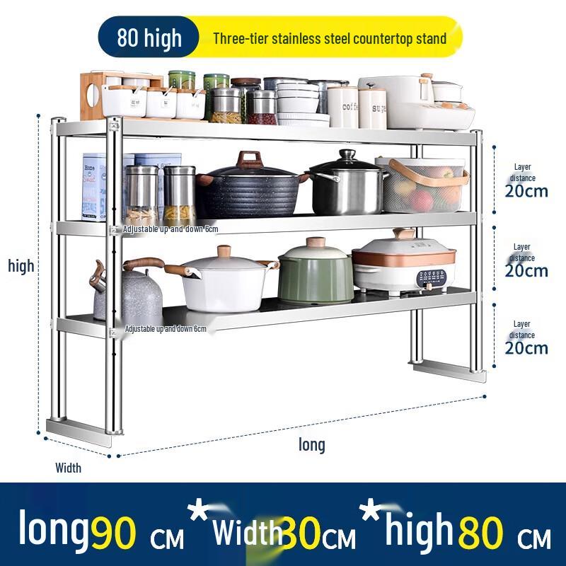 

Lantu 3-Tier Stainless Steel Kitchen Storage Shelf