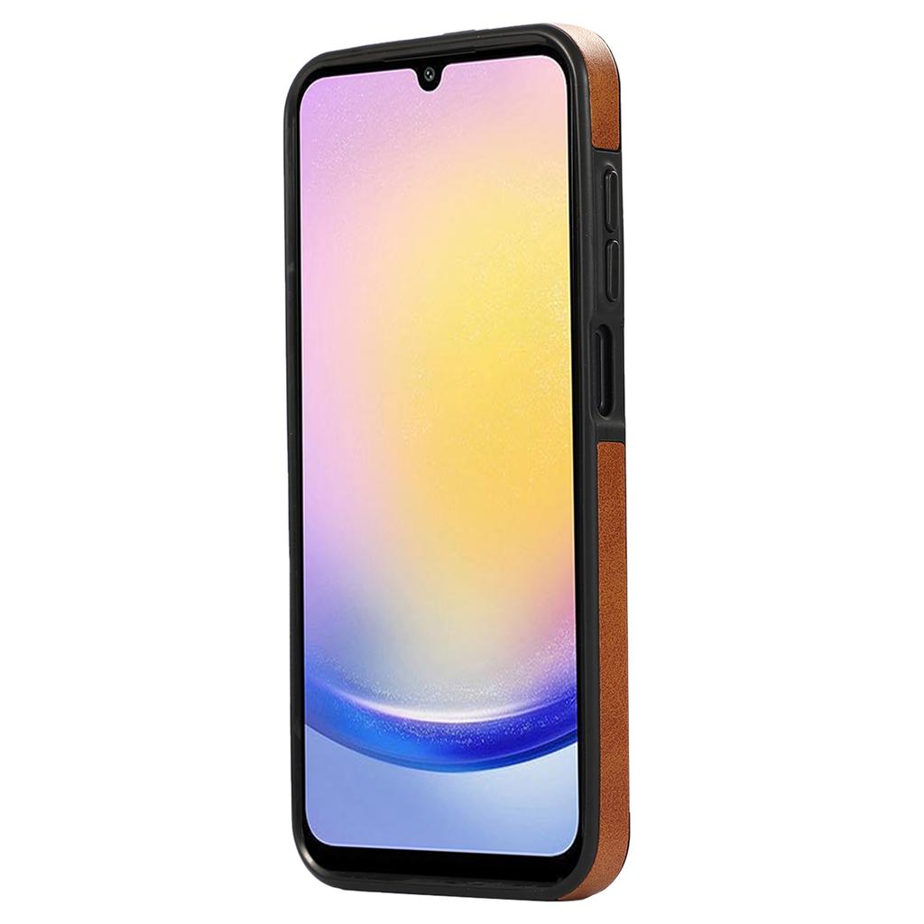 For Samsung Galaxy A24 4G (162.1x77.6x8.3mm) PU Leather Back Case Card Holder Kickstand Phone Cover with Wrist Strap