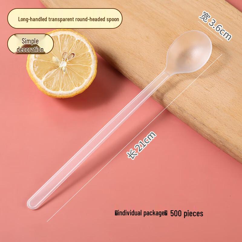 ZISIZ 21cm Disposable Plastic Dessert Spoons
