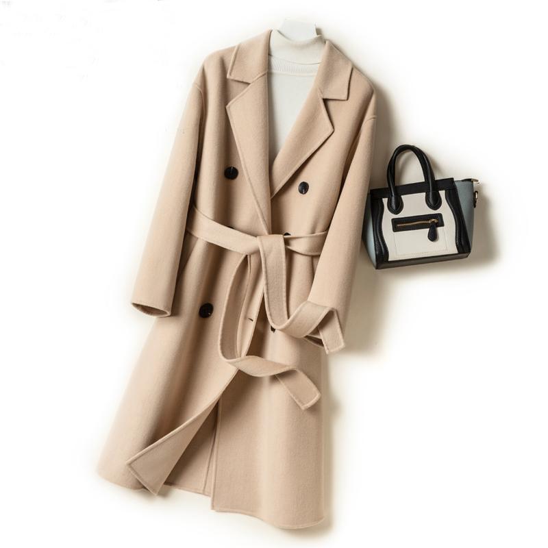 100% Wool Women Coat MODERN NEW SAGA Autumn Wool Long Coat Handmade Pea Coat Winter Warm Wool Long Jacket Overcoat