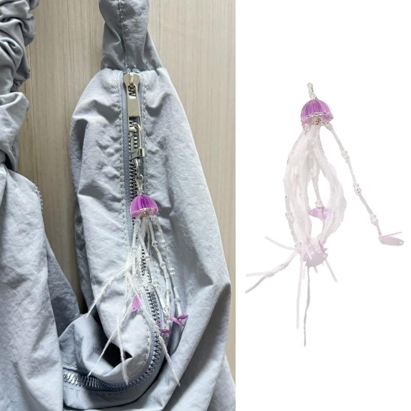 Unique Keychain Star Key Ornament Bag Pendant Delicate Jellyfish Decoration Aesthetic Bag Charm for Daily Party Use