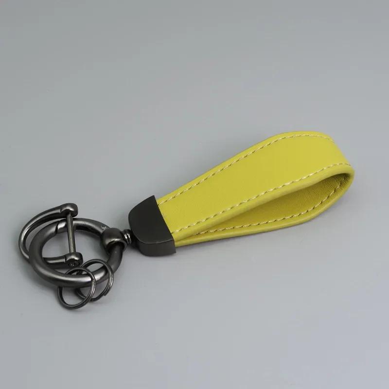 Custom LOGO Vintage PU Leather Keychain Laser Engrave Metal Car Keyring Personalize Texts Key Chains for Men and Women Gift
