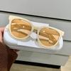 Luxury Round Frame Sunglasses Korean High-end UV Protection for Women Outdoor Travel Sunscreen Eyewear