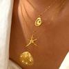 Ocean Themed Starfish Shell Stainless Steel Adjustable Lightweight Necklace Fashion Jewelry For Women Daily Wear