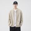Men's High-End American Style Baseball Collar Knit Cardigan - Autumn/Winter Thick Wool Sweater