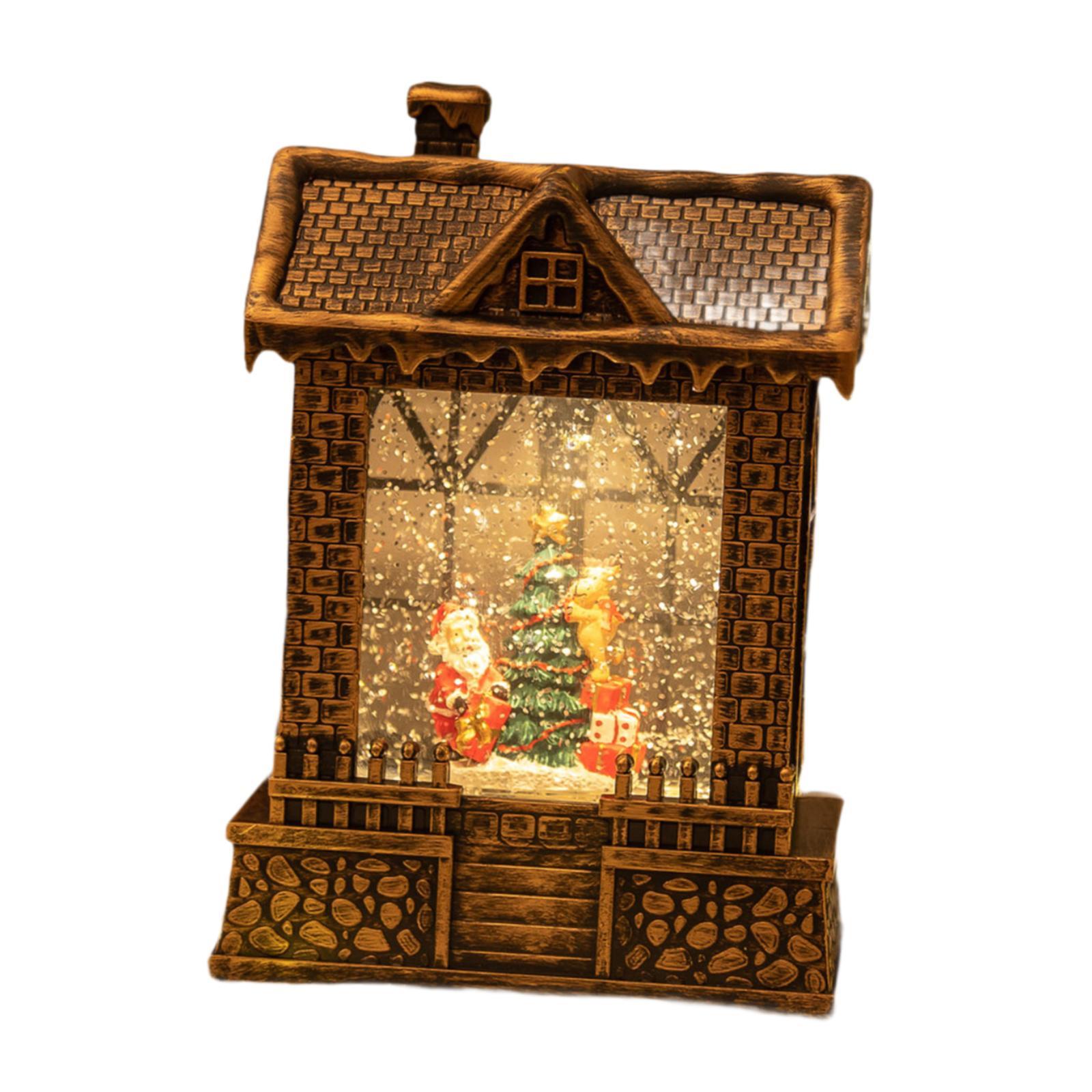 

Christmas House Statue Lighted Snow Globe 15x8x21.5cm for Wedding Handmade