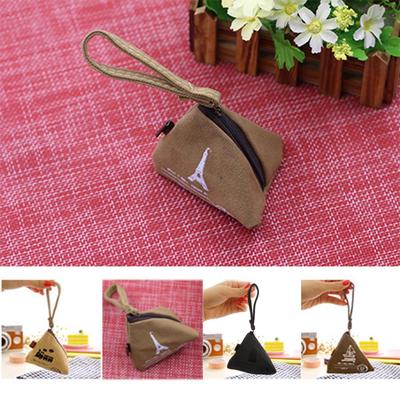 Portamonete unisex in tela piccolo mini triangolo Portamonete con pochette con cinturino