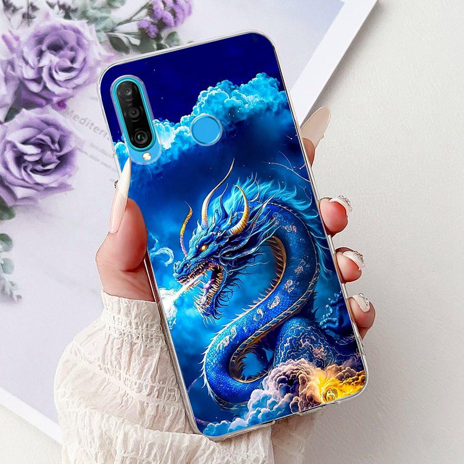 For Huawei P30 Lite P 30 P30 Pro Cool Dragon Tiger Painting Phone Case For Huawei P30 P30Pro P30lite Soft Silicone TPU Cases