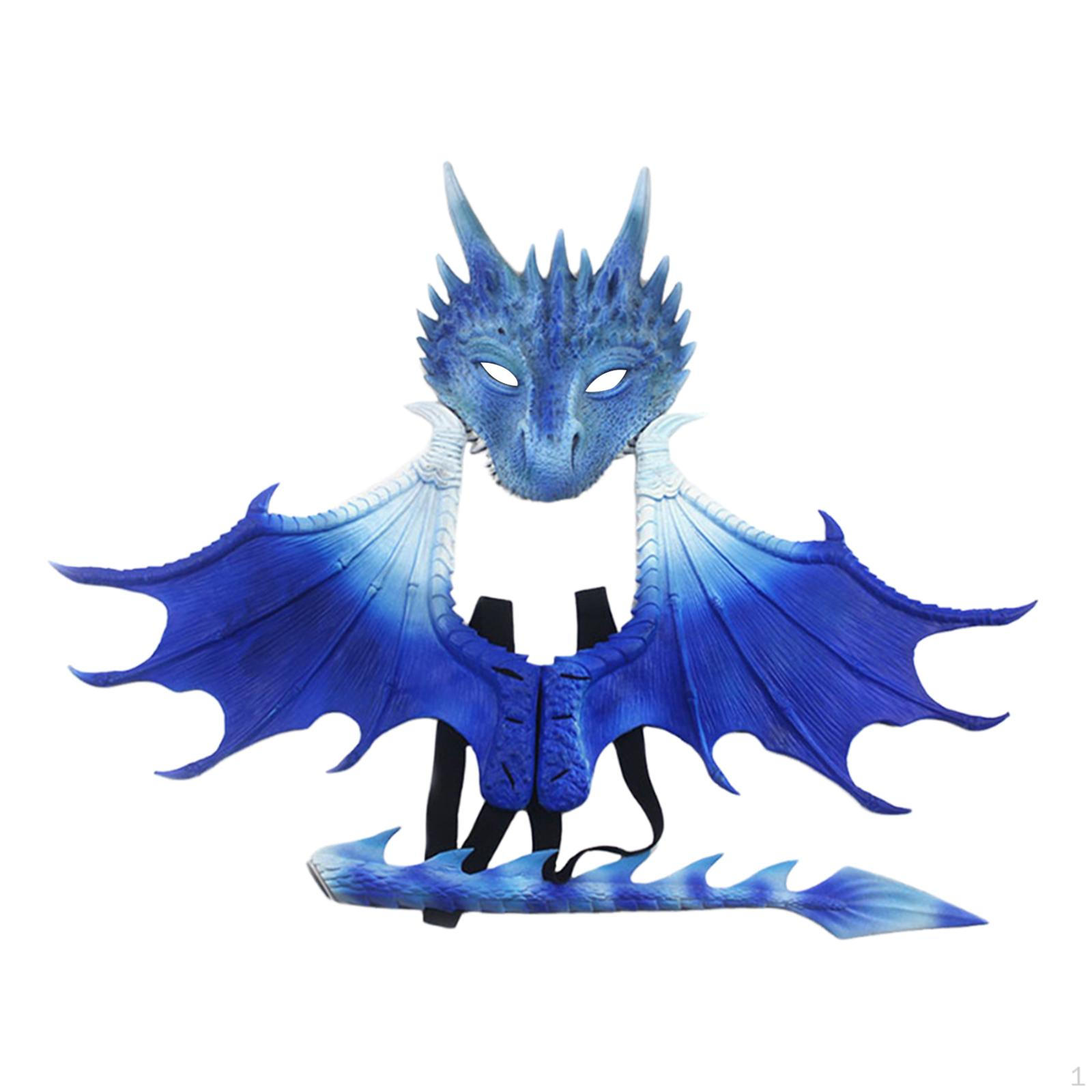 

Костюм дракона для , Наборы хвостов динозавра, Ролевая игра, Хэллоуинский маскарад, Сценические выступления, синий