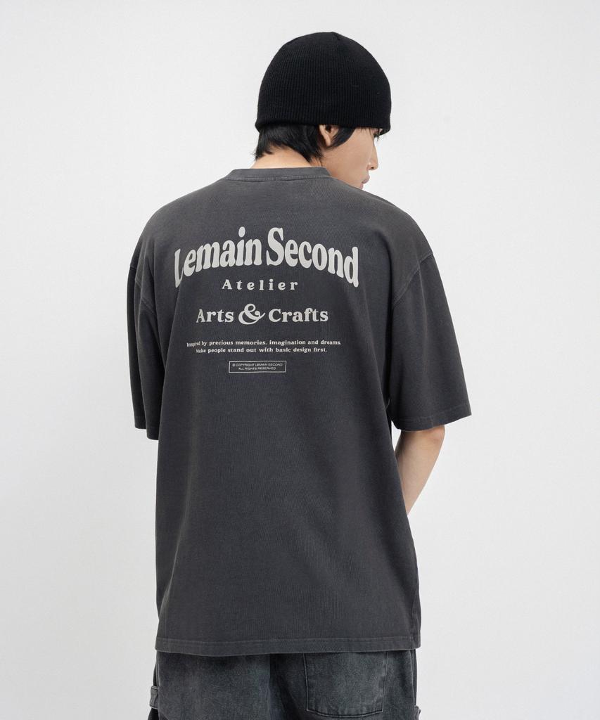 LEMAIN SECOND Back Point Atelier Oversized Short Sleeve T-Shirt [Pigment]