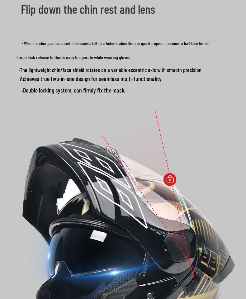 Unisex Electric Motorcycle Full Face Helmet, 3C/DOT Certified, All-Season Flip-Up Safety Helmet