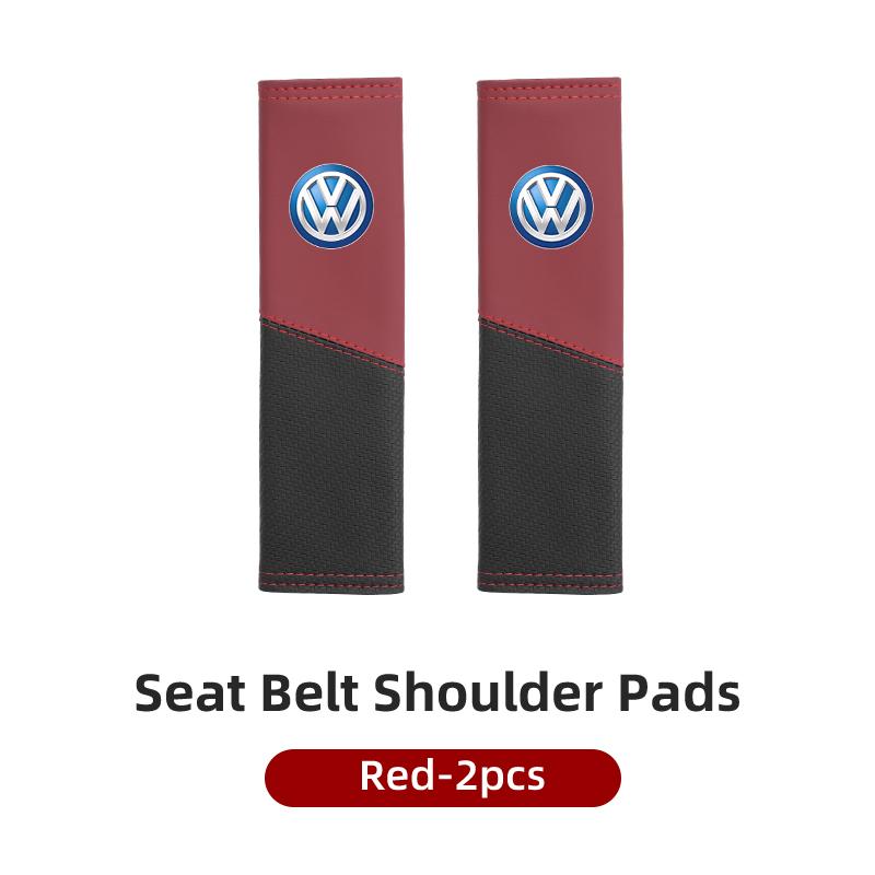 LEG1 Car Seat Belt Cover Safety Belt Two-colour Splicing Shoulder Protection Pads For VW Tiguan CC Jetta Polo Passat T-ROC Touareg