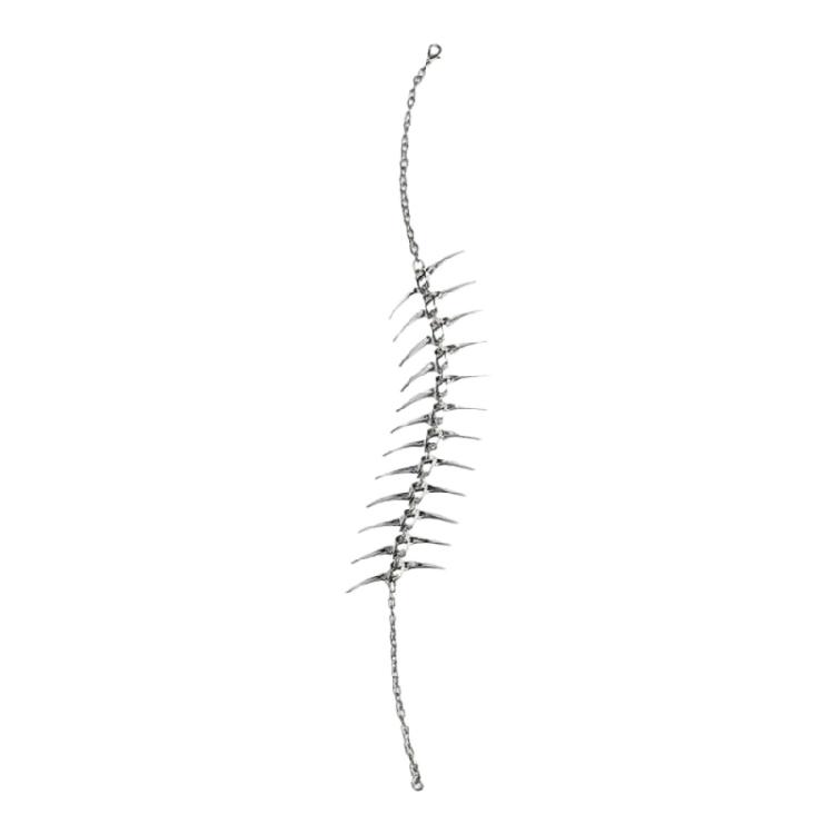 

Trendy Unisex Thorn Fishbone Necklace Silver Alloy Jewelry Piecew Clavicle Chain For Couples Fashion Accessories 1