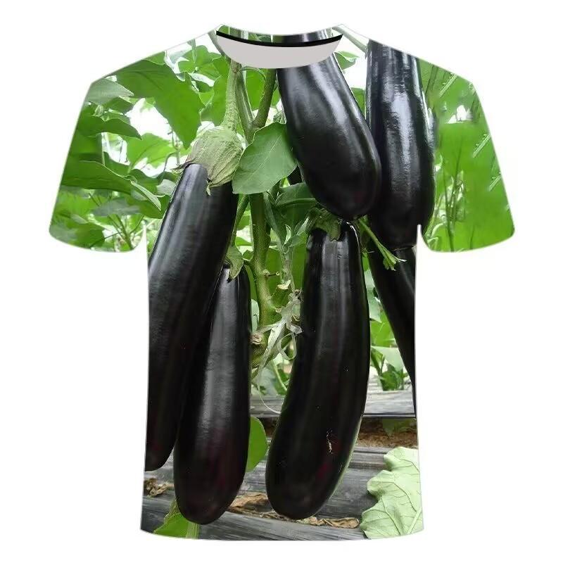 Lustige Gemüse Gurke 3D-Druck Grafik T-Shirts Y2k Herren Designer Kleidung Damen Kinder Persönlichkeit Kreativ Lässig Rundhals Oberteile