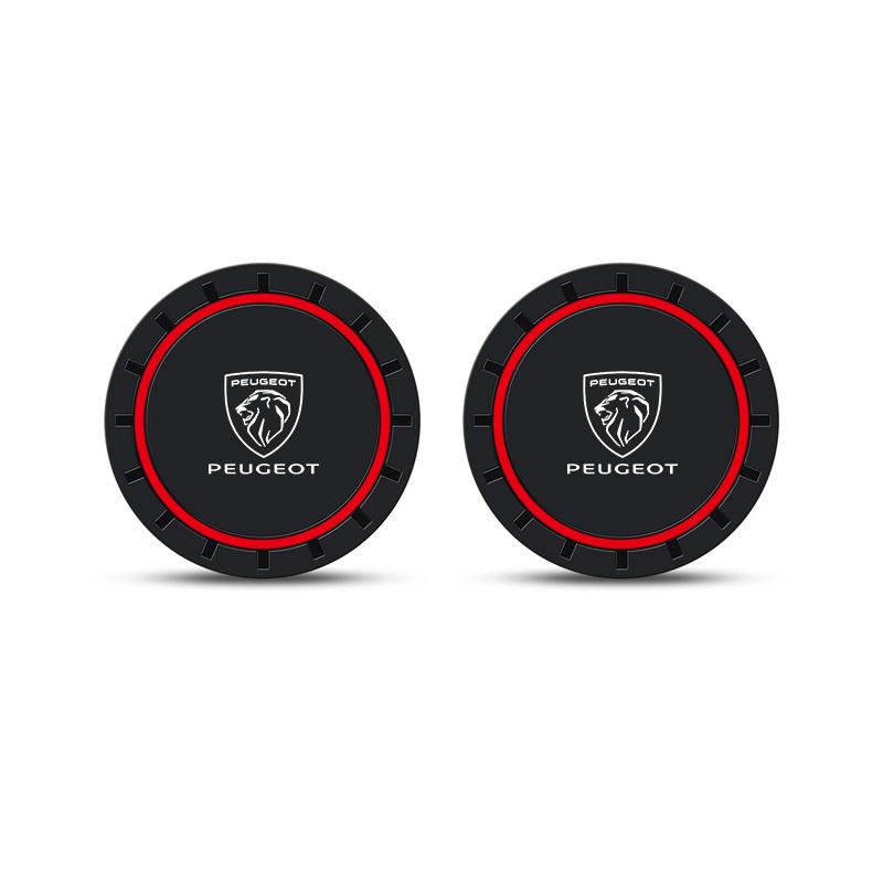 2PC Silicone Car Coaster Water Cup Slot Non-Slip Pad Accessories For Peugeot 207 3008 206 208 308 307 407 508 2008 5008 107 106 6RQ