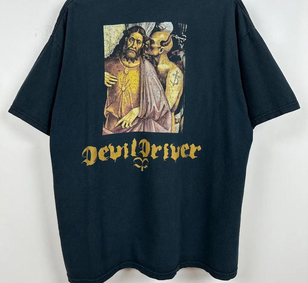 DevilDriver God And Devil Faded Black Unisex Short Sleeve T-Shirt SB157 S