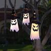 Tree Flashing LED Indoor Outdoor Hanging Light Witch Hat Halloween Decoration Glowing Ghost