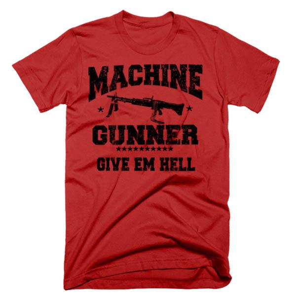 Military Infantry T-Shirt Army Navy Special Forces Rangers Machine Gun M
