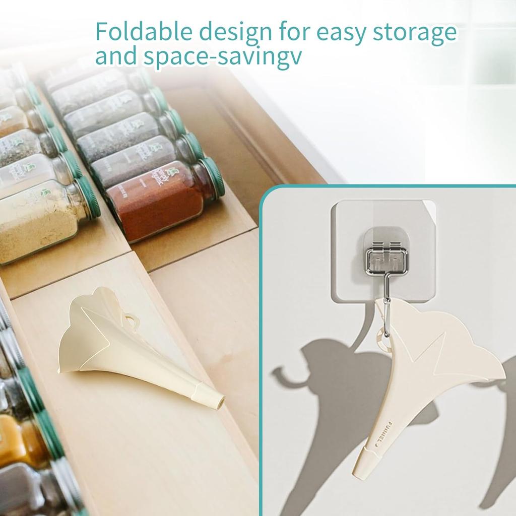 Small Bottles Funnel Set of 4,Flower-Shaped Silicone Collapsible Funnel for Filling Bottles,Funnel Kitchen for Transferring Liquid, Powder Transfer